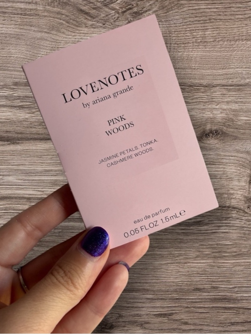 3/$25 LOVENOTES Pink Woods by Ariana Grande - 1.5 ml
